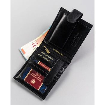 Portfel skórzany PETERSON PREMIUM męski duży ochrona kart STOP RFID prezent