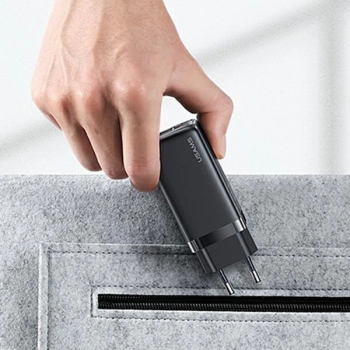 USAMS Ład. siec. 1xUSB-C+1xUSB T47 65W(only head) PD Fast Charging Super Si czarny/black CC153TC01  (US-CC153)
