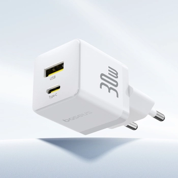 Ładowarka sieciowa Baseus Palm 30W USB-C USB-A - biała