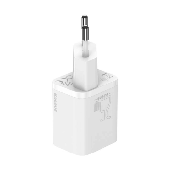 Ładowarka sieciowa Baseus Super Si Quick Charger 1C 25W z przewodem USB-C do USB-C 1m (biała)