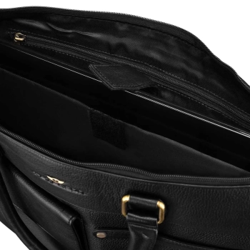 Torba męska skórzana na laptopa czarna PETERSON elegancka torba biznesowa A4 na ramię