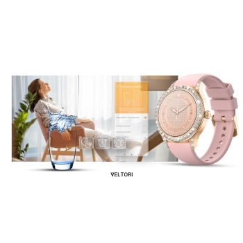 Smartwatch Damski VELTORI VT360-1 Różowy Pasek Silikonowy