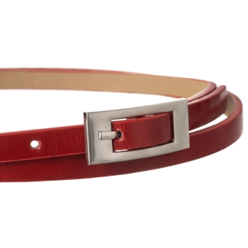 Pasek damski PU wąski  0,9 cm BB-CV-11A RED 105