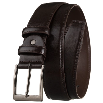 Pasek męski do spodni garnituru brązowy klasyczna klamra elegancki