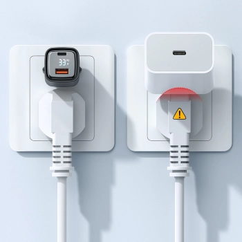 MCDODO SZYBKA ŁADOWARKA SIECIOWA DO TELEFONU 2X USB USB-C GAN 33W MIERNIK