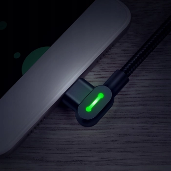 MCDODO KABEL KĄTOWY 90° LIGHTNING DWUSTRONNY DO IPHONE 11 12 13 14 LED 3M