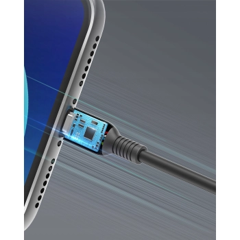 INNOSTYLE JAZZY KABEL USB LIGHTNING MFI SZYBKIEGO ŁADOWANIA DO IPHONE KEVLAR 2M CZARNY