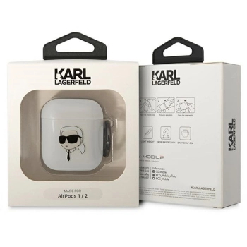 Karl Lagerfeld KLA2HNIKTCT AirPods 1/2cover transparent Karl`s Head
