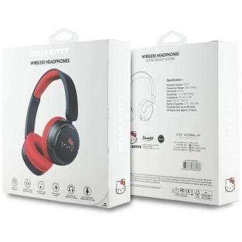 Słuchawki nauszne Hello Kitty Face Logo  Bluetooth czerwony