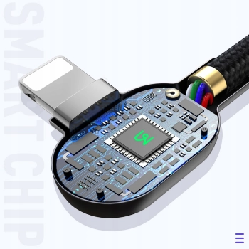 MCDODO KABEL KĄTOWY 90° USB-C LIGHTNING DWUSTRONNY DO IPHONE 13 14 LED 1M