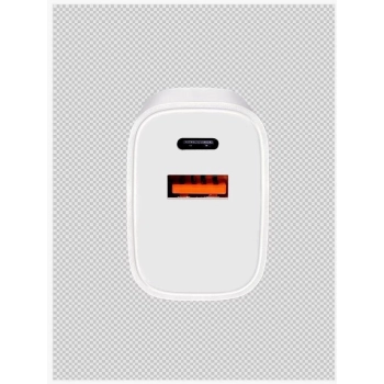 MOONX ładowarka sieciowa MC04 PD 20W 1xUSB-C + 1xUSB QC3.0 Biały