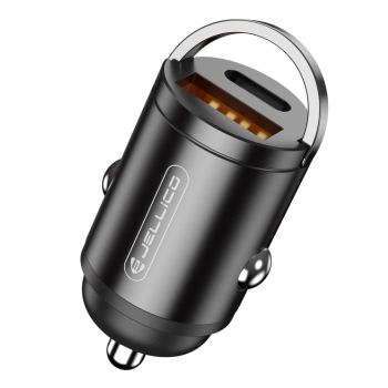 JELLICO ładowarka samochodowa F19 PD 30W 1xUSB-C + 1xUSB QC3.0 Czarny