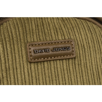 Plecak damski David Jones stylowy miejski sztruksowy khaki skóra eko