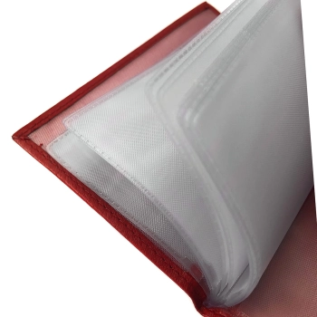 Skórzane etui z systemem RFID - ciemnoczerwone