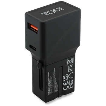 Ładowarka sieciowa TUMI Travel Adapter   25W USB-C / USB-A + Kabel USB-C/USB-C czarny