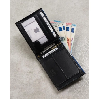 Klasyczny skórzany portfel z systemem RFID Protect — Rovicky