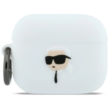 Etui Karl Lagerfeld Silicone Karl Head   3D do AirPods Pro 3 biały