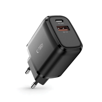 TECH-PROTECT C20W 2-PORT NETWORK CHARGER PD20W/QC3.0 BLACK