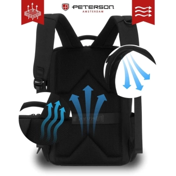 Plecak podróżny z miejscem na laptopa pojemny miejski sportowy Peterson