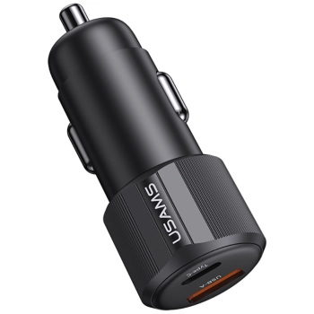 Ładowarka samochodowa USAMS YT Series    CC283 60W 1xUSB-A 1xUSB-C czarny
