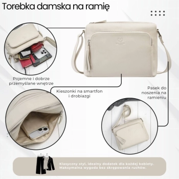 Torebka damska skórzana na ramię Paolo Peruzzi klasyczna