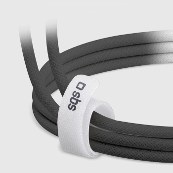 Kabel SBS TECABLETISSUETCCK USB-C - USB-C 1,5m 60W w oplocie - czarny