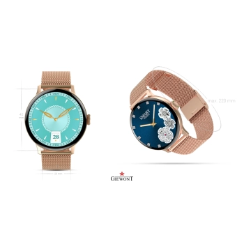 Smartwatch Damski GIEWONT Złoto do Codziennego Noszenia