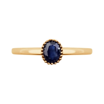 Pierścionek z żółtego złota z szafirem 0,50ct elegancki