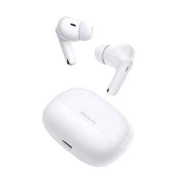 MCDODO SŁUCHAWKI BEZPRZEWODOWE DOUSZNE BLUETOOTH Z MIKROFONEM ETUI BIAŁE