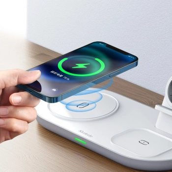 MCDODO STACJA DOKUJĄCA ŁADOWARKA INDUKCYJNA 3W1 DO IPHONE AIRPODS WATCH 15W