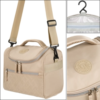Kosmetyczka damska kuferek PETERSON® skórzana elegancka