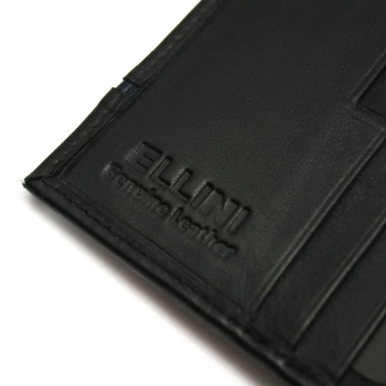 Skórzany portfel męski RFID Ellini  czarno - czerwony
