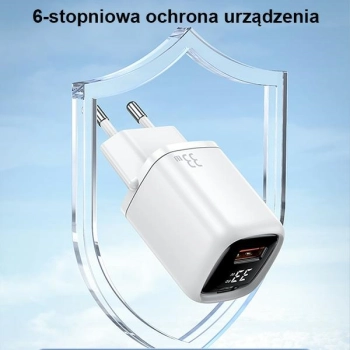USAMS Ład. siec. 1xUSB-C+1xUSB T46 33W(only head) PD3.0 +QC3.0 Fast Charging czarny/black CC152TC01 (US-CC152)