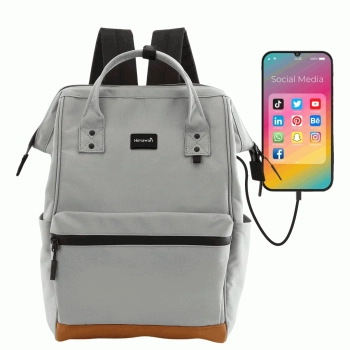 Plecak Himawari damski stylowy USB do ładowania miejski sportowy pojemny