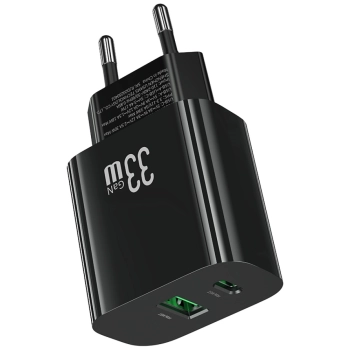 Ładowarka sieciowa USAMS CC317 T65 33W   1xUSB-C 1xUSB-A Fast Charging czarny