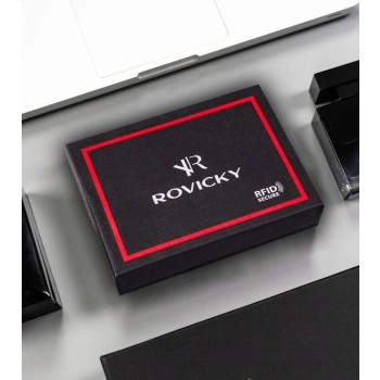 Duży portfel męski ze skóry naturalnej - Rovicky