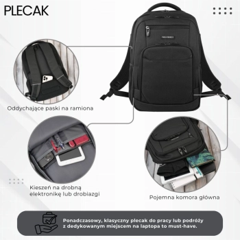 Plecak na laptopa Paolo Peruzzi podróżny wielofunkcyjny