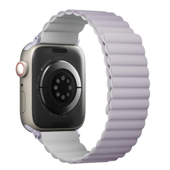 UNIQ pasek Revix Apple Watch Series1/2/3/4/5/6/7/8/9/SE/SE2 38/40/41mm. Reversible Magnetic lilak-biały/lilac-white