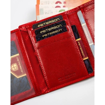 Skórzany portfel damski na zatrzask - Peterson