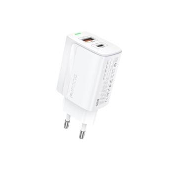 FONENG ładowarka sieciowa EU66 PD 20W 1xUSB-C + 1xUSB QC3.0 Biały