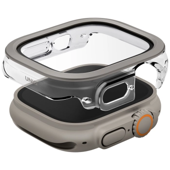 Etui UNIQ Voute do Apple Watch Ultra     49mm szkło hartowane srebrny