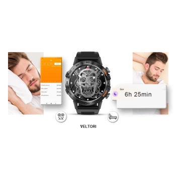 Smartwatch VELTORI VT120-1 Czarny Pasek Silikonowy