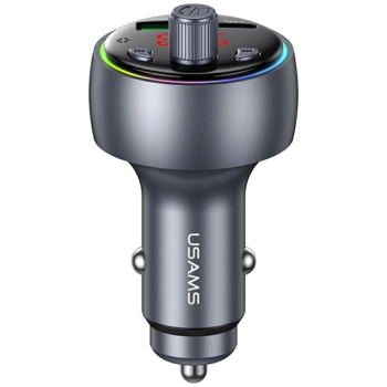 Ładowarka samochodowa USAMS CC328 30W    1xUSB-A 1xUSB-C Bluetooth FM tarnish