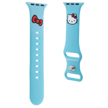 Hello Kitty Pasek HKAWMSCHBLB Apple Watch 38/40/41mm niebieski/blue strap Silicone Kitty Head