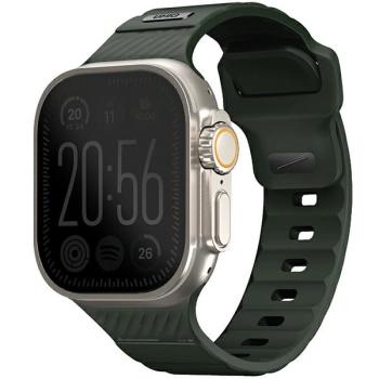 UNIQ pasek Stride Apple Watch Series1/2/3/4/5/6/7/8/9/SE/SE2/Ultra/Ultra 2 42/44/45/49mm FKM Rubber Strap ciemnozielony/moss green