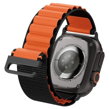 Pasek Pasek Spigen WBF1 na Apple Watch 44 / 45 / 46 / 49 mm - czarno-pomarańczowy