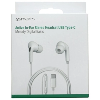 4smarts Słuchawki Melody Digital Basic   USB-C z przetwornikiem D/A biały/white 465590