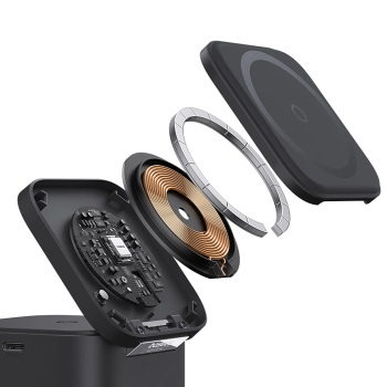 Ładowarka indukcyjna Baseus MagPro 3w1 25W kompatybilna z MagSafe do telefonu i smartwatcha - czarna