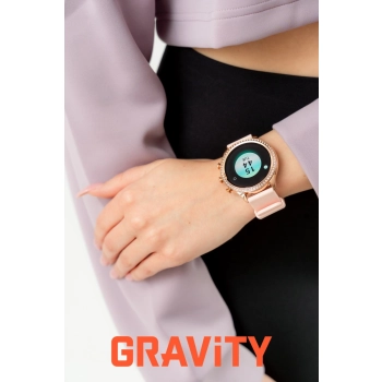 Smartwatch Gravity Różowe Złoto Pasek i Bransoleta GT5-5