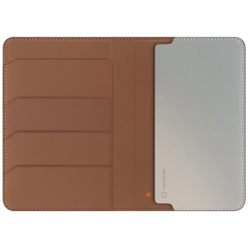 Etui na paszport UNIQ Belmont z Apple    Find My blokada RFID karmelowy beżowy